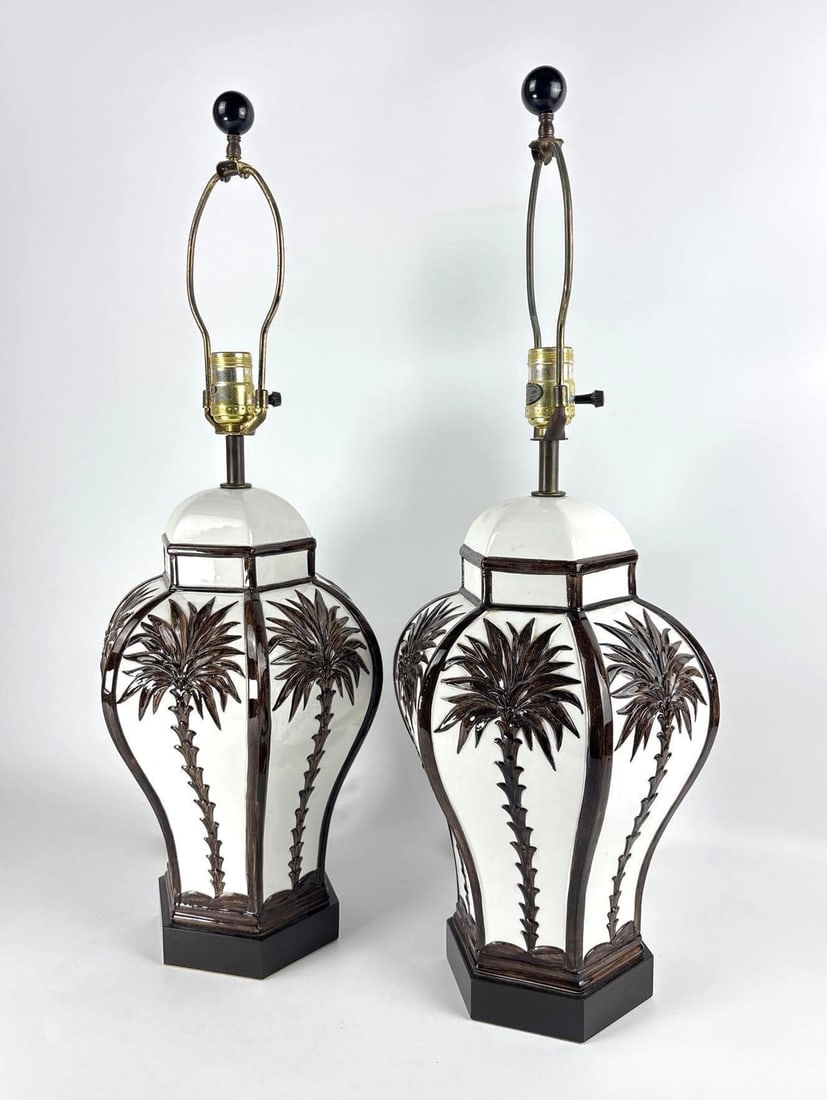Pair of Palm Beach Regency Lamps (1 of 8)