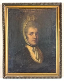 19TH CENTURY PORTRAIT OF A LADY IN BONNET FRAMED