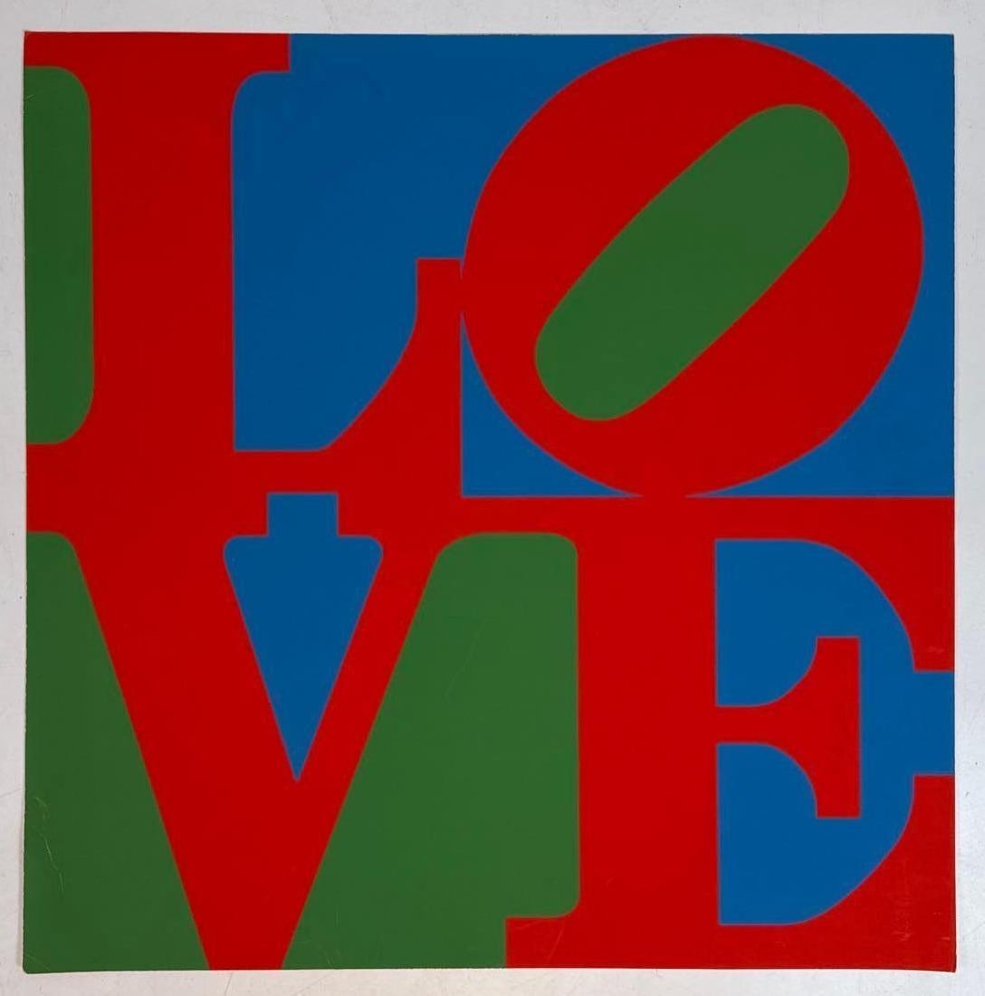 ROBERT INDIANA POP ART 'LOVE' POSTER SCREENPRINT RED BLUE GREEN (2 of 2) (1 of 2)