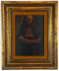 EXCEPTIONAL19TH CENTURY CONTINENTAL OIL ON BOARD PAINTING FRAMED