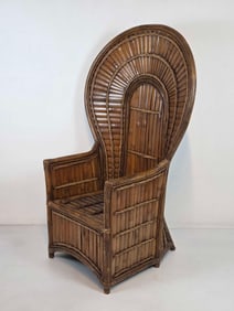 SPLIT BAMBOO AND RATTAN PEACOCK CHAIR