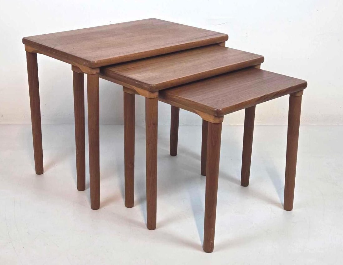 SET OF E.W. BACH DANISH MODERN NESTING TABLES IN TEAK (1 of 15)