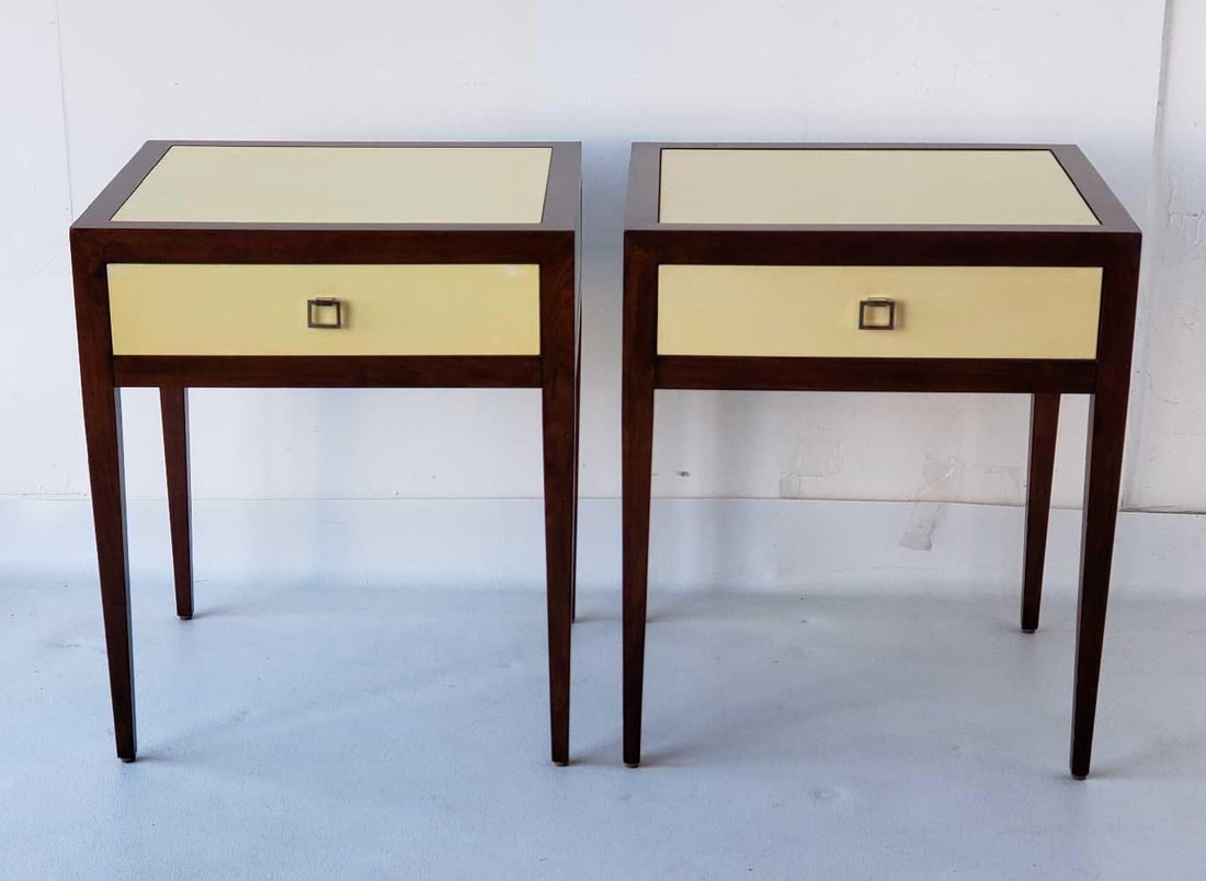 PAIR OF WILLIAMS SONOMA HOME NIGHTSTANDS/SIDE TABLES IN MANNER OF JEAN-MICHEL FRANK (1 of 14)