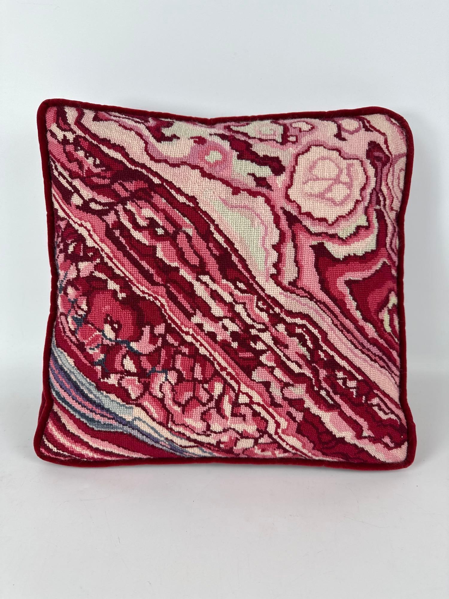 SQUARE NEEDLEPOINT PILLOW IN ABSTRACT POP ART FORM (1 of 3)