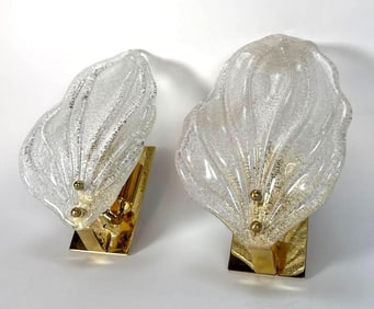 PAIR OF MURANO GLASS SCONCES  A(1 OF 3)