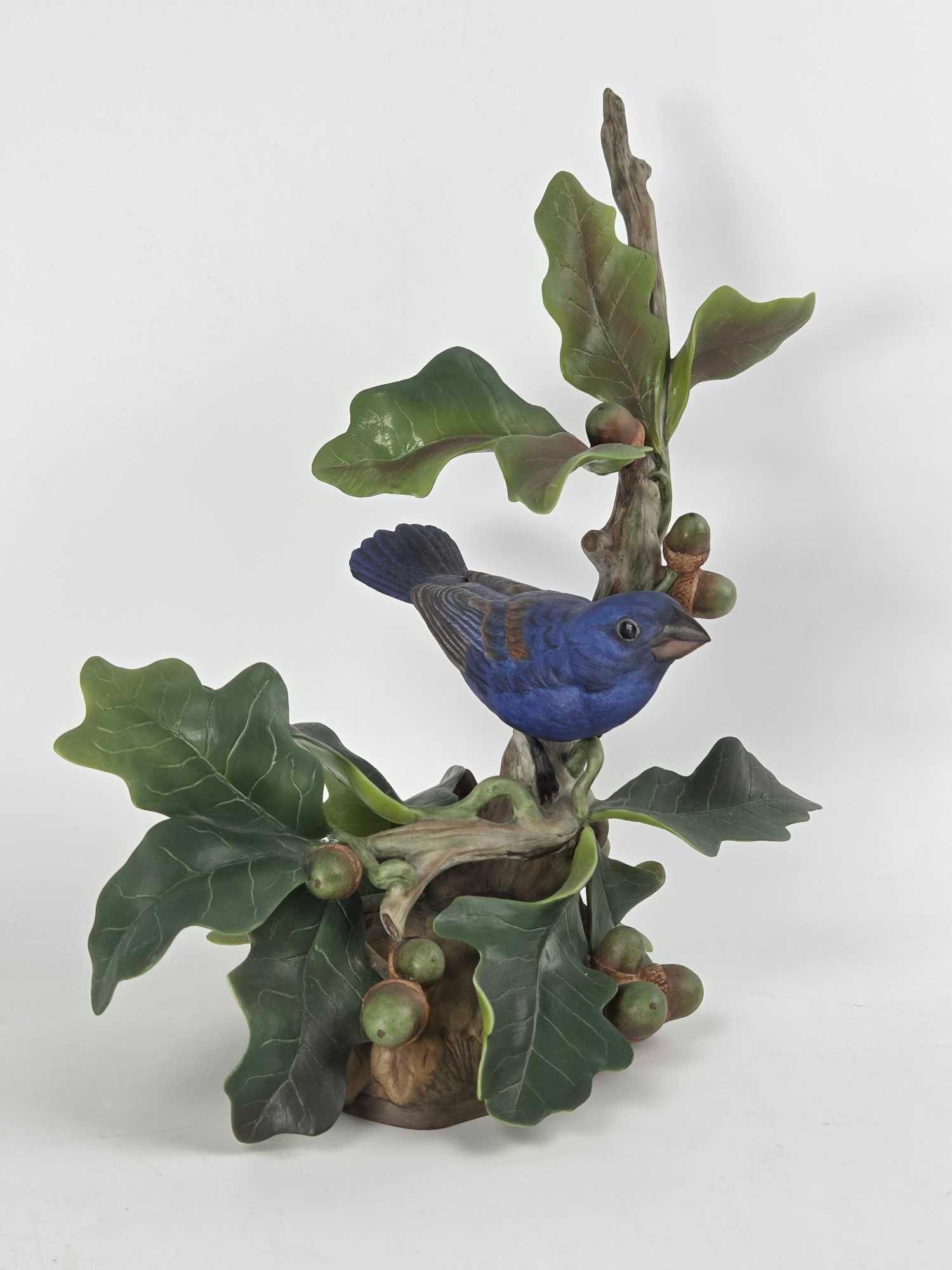 EDWARD MARSHALL BOEHM LIMITED EDITION BISQUE PORCELAIN BLUE GROSBEAK BIRD FIGURE (MODEL #489) (1 of 10)