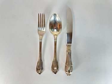 36 PIECES BUCCELLATI STERLING SILVER FLATWARE "BORGIA" PATTERN, SERVICE FOR 12