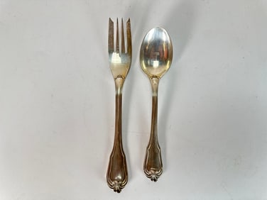 24 PIECES BUCCELLATI STERLING SILVER FLATWARE "BORGIA" PATTERN: TEA SPOONS & DESSERT FORKS (42 OZT)