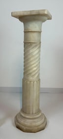 ANTIQUE ITALIAN BARLEY TWIST MARBLE COLUMN PEDESTAL  NEOCLASSICAL STYLE