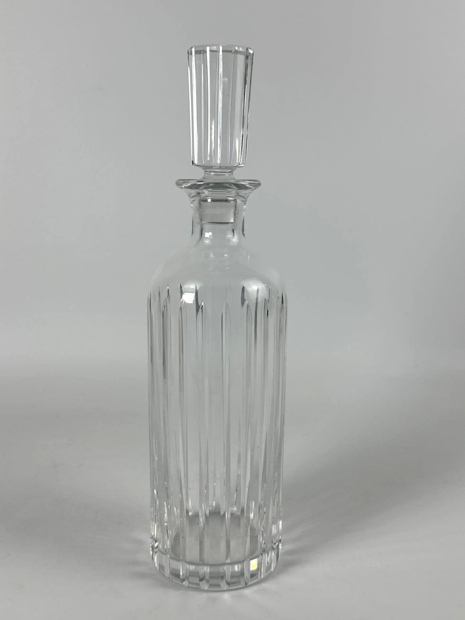 BACCARAT HARMONIE FULL LEAD CYLINDRICAL ROUND CRYSTAL DECANTER WITH STOPPER, CIRCA 1975 (1 of 8)