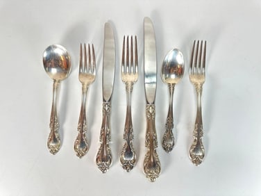 71 PIECES GORHAM "MELROSE" STERLING SILVER FLATWARE SET SERVICE FOR 12 DINNERWARE