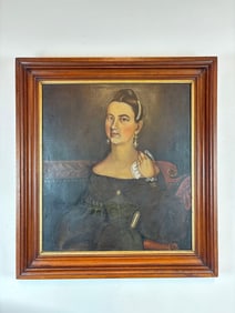 VINTAGE FRAMED OIL PORTRAIT OF A LADY