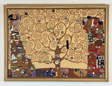 FRAMED NEEDLEPOINT OF GUSTAV KLIMT'S "THE TREE OF LIFE"