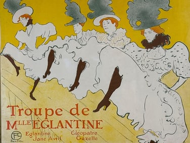 HENRI TOULOUSE LAUTREC "TROUPE DE M'LLE EGLANTINE"  LIMITED EDITION POSTER CERTIFIED