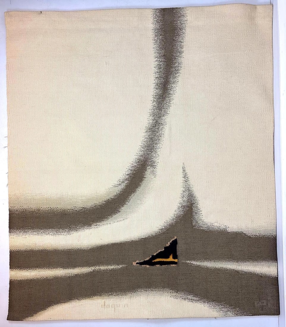 LARGE PIERRE DAQUIN "APPELL EOLIEN" WOOL TAPESTRY SIGNED LIMITED EDITION w/ ORIGINAL 1971 CATALOG (1 of 10)