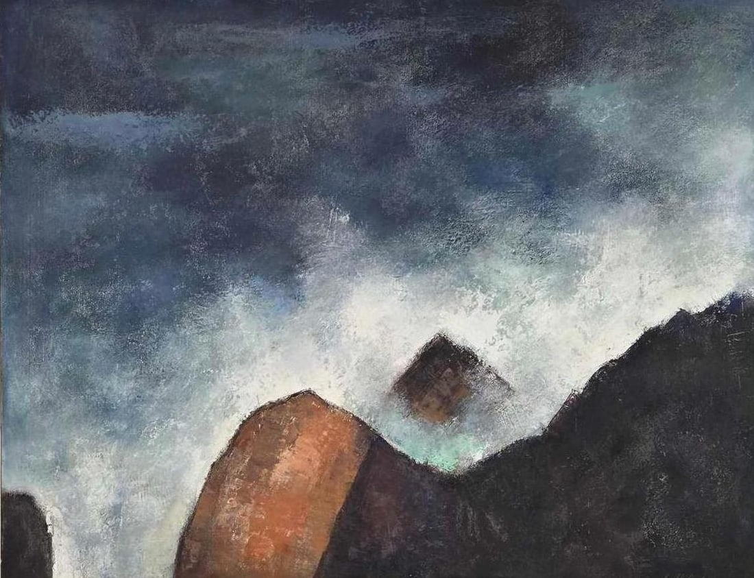 JOSEPH BARBER SIGNED OIL ON BOARD "MOHEGAN SEA": An impressionistic seascape. Dimensions: 40.25" x 50" Artist: Joseph Barber Provenance: A New York Collector Notes: Although care is taken to photograph and describe the item, absence of a c