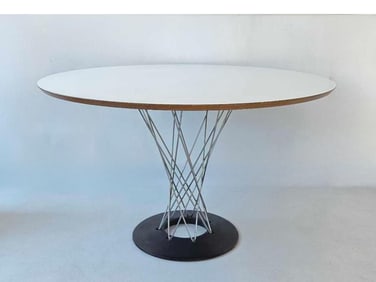 VINTAGE ISAMU NOGUCHI KNOLL CYCLONE DINING TABLE WITH WHITE LAMINATE TOP