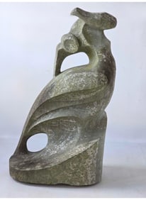LARGE ABSTRACT STONE SCULPTURE: MID-CENTURY MODERN FIGURATIVE FORM