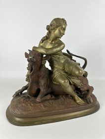 CHRISTOPHE FRATIN BRONZE SCULPTURE EUROPA AND THE BULL FRENCH 19TH CENTURY STATUE