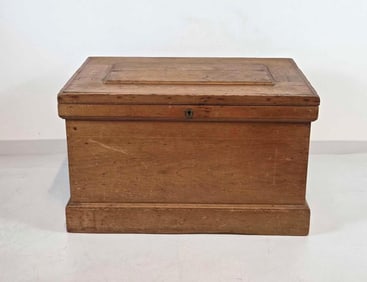 ANTIQUE PINE BLANKET INLAID CHEST