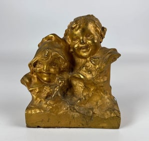 DORE' BRONZE BUST OF CHILDREN'S HEADS BY JUAN CLARA