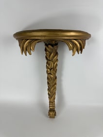 LARGE VINTAGE GILT WOOD CONSOLE WALL SHELF
