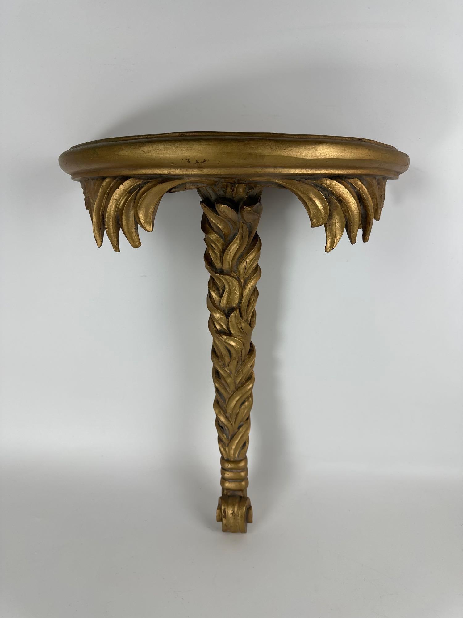 LARGE VINTAGE  GILT WOOD CONSOLE WALL SHELF (1 of 3)