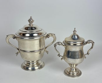PAIR OF ENSKO STERLING SILVER NEW YORK YACHT CLUB QUEEN'S CUP 1962 SAILING TROPHIES