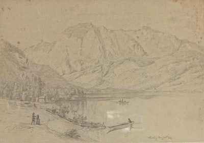 LAKE IN VALLEY LITHO, SIGNED