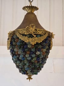 EARLY 20TH CENTURY VENETIAN MURANO GLASS FRUIT BERRY PENDANT FIXTURE