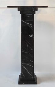 BLACK MARBLE SQUARE PEDESTAL WITH RECTANGULAR TOP (FIVE STACKED PIECES)
