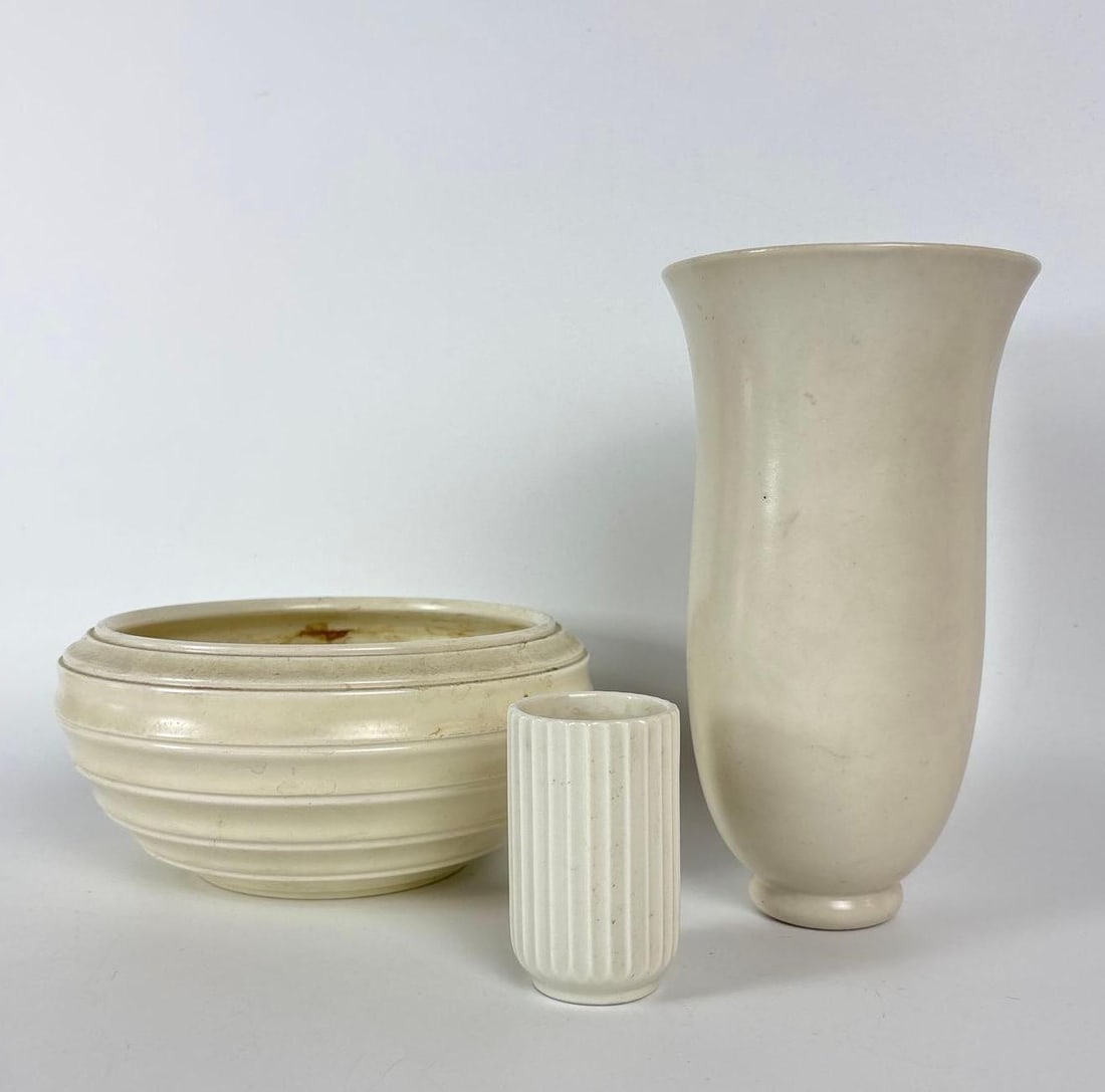 TRIO OF MODERN POTTERY: INCL. LYNGBY PORCELAIN (1 of 6)
