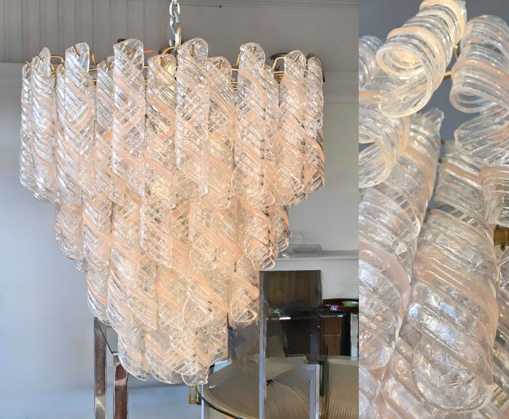 FOUR TIER MAZZEGA VENETIAN MURANO GLASS CHANDELIER (1 of 17)