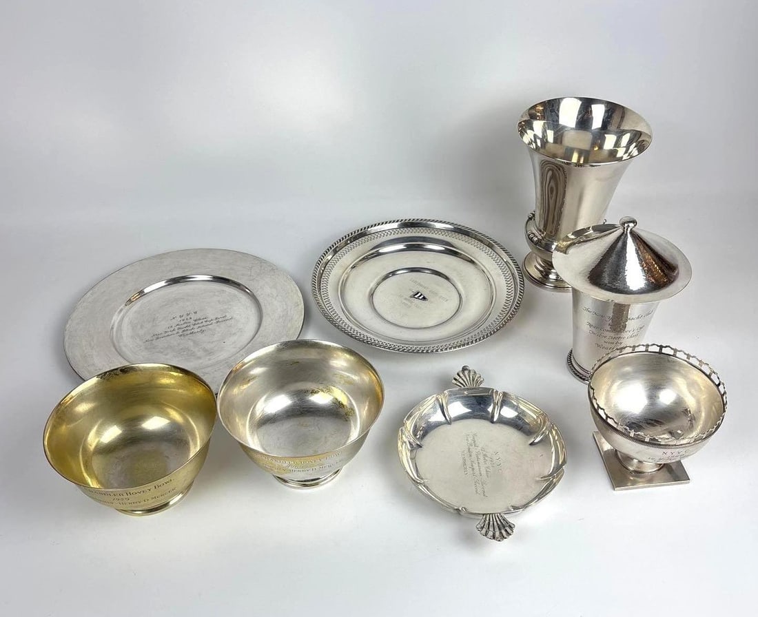 FINE AMERICAN STERLING SILVER MARITIME TROPHY LOT: NYYC 'WEATHERLY' 1959 & LARCHMONT RACE WEEK BOWLS (1 of 16)