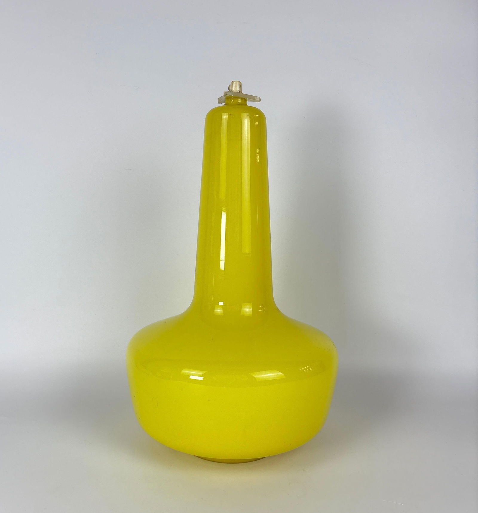 LARGE MID-CENTURY MODERN JACOB E. BANG HOLMEGAARD 'KRETA' PENDANT LAMP SHADE ONLY IN VIBRANT YELLOW (1 of 8)