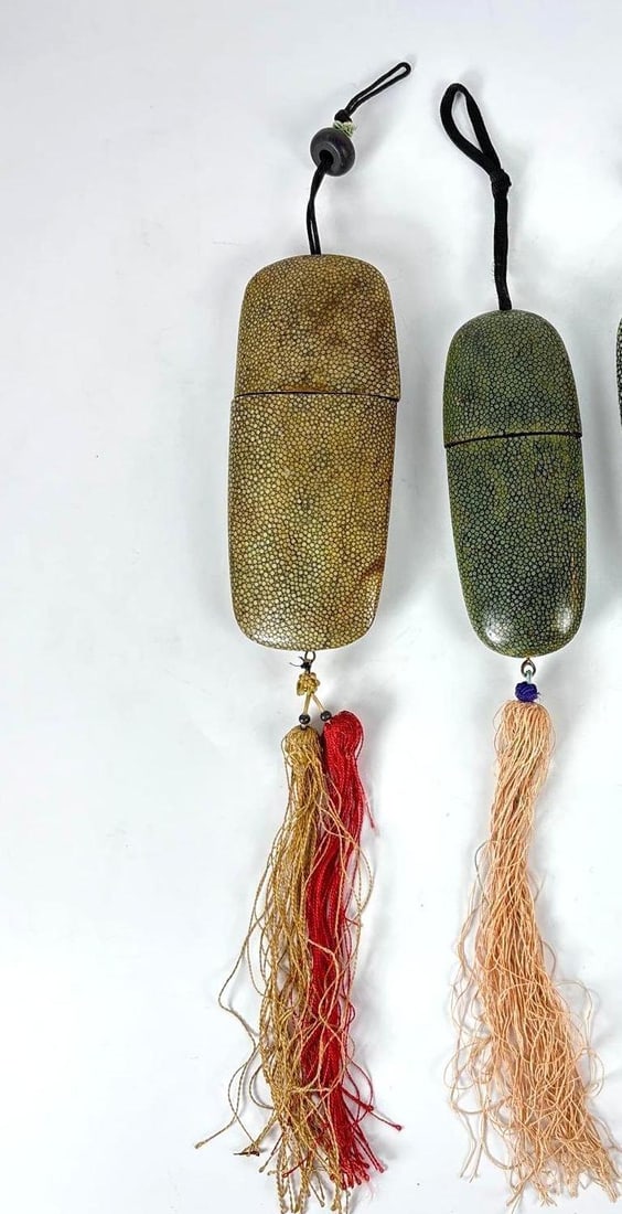 ANTIQUE CHINESE SHAGREEN EYEGLASS CASES (1 of 3)