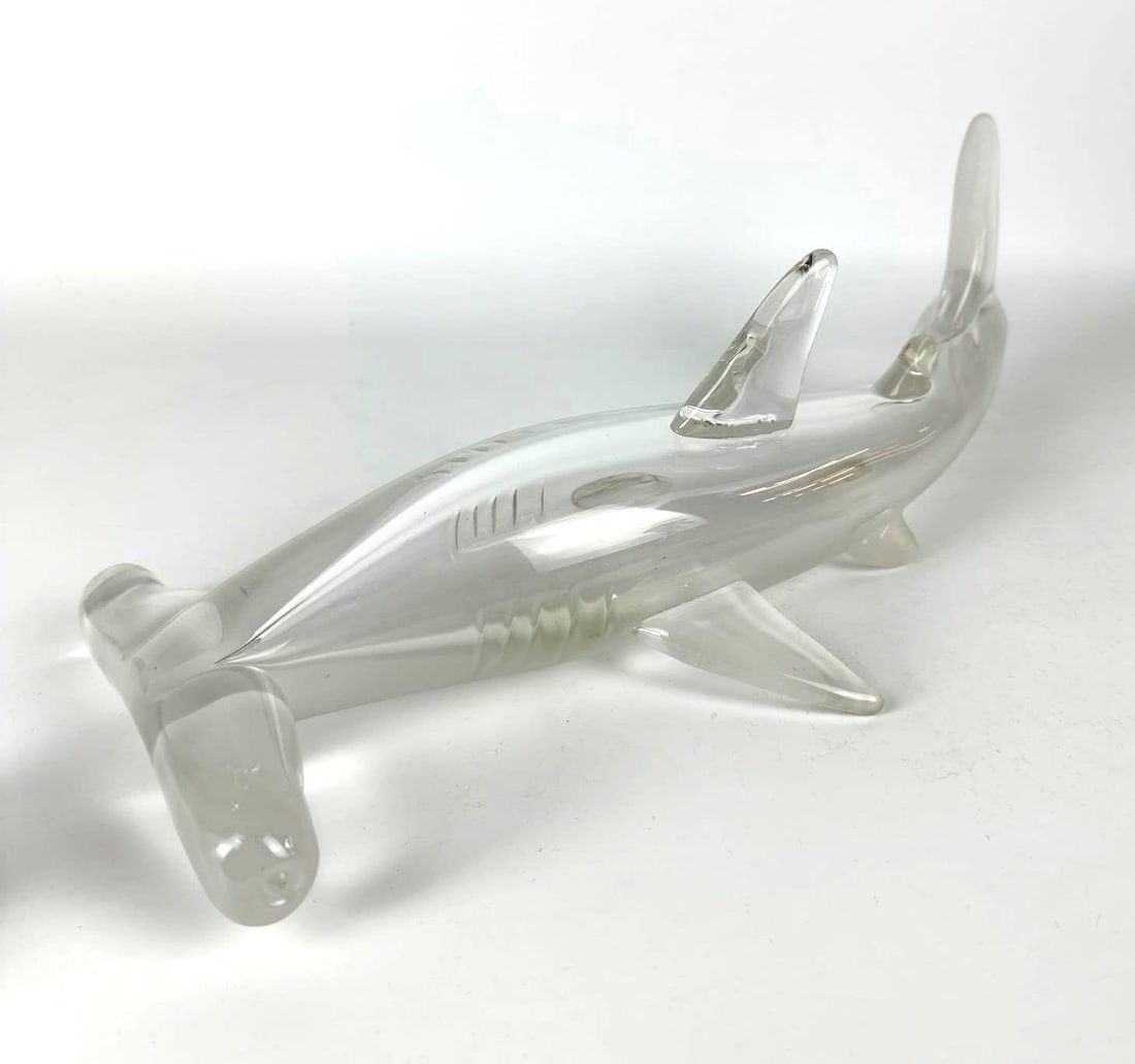 KIMBALL TRUMP HAMMERHEAD SHARK ART GLASS SCULPTURE SIGNED (1 of 6)