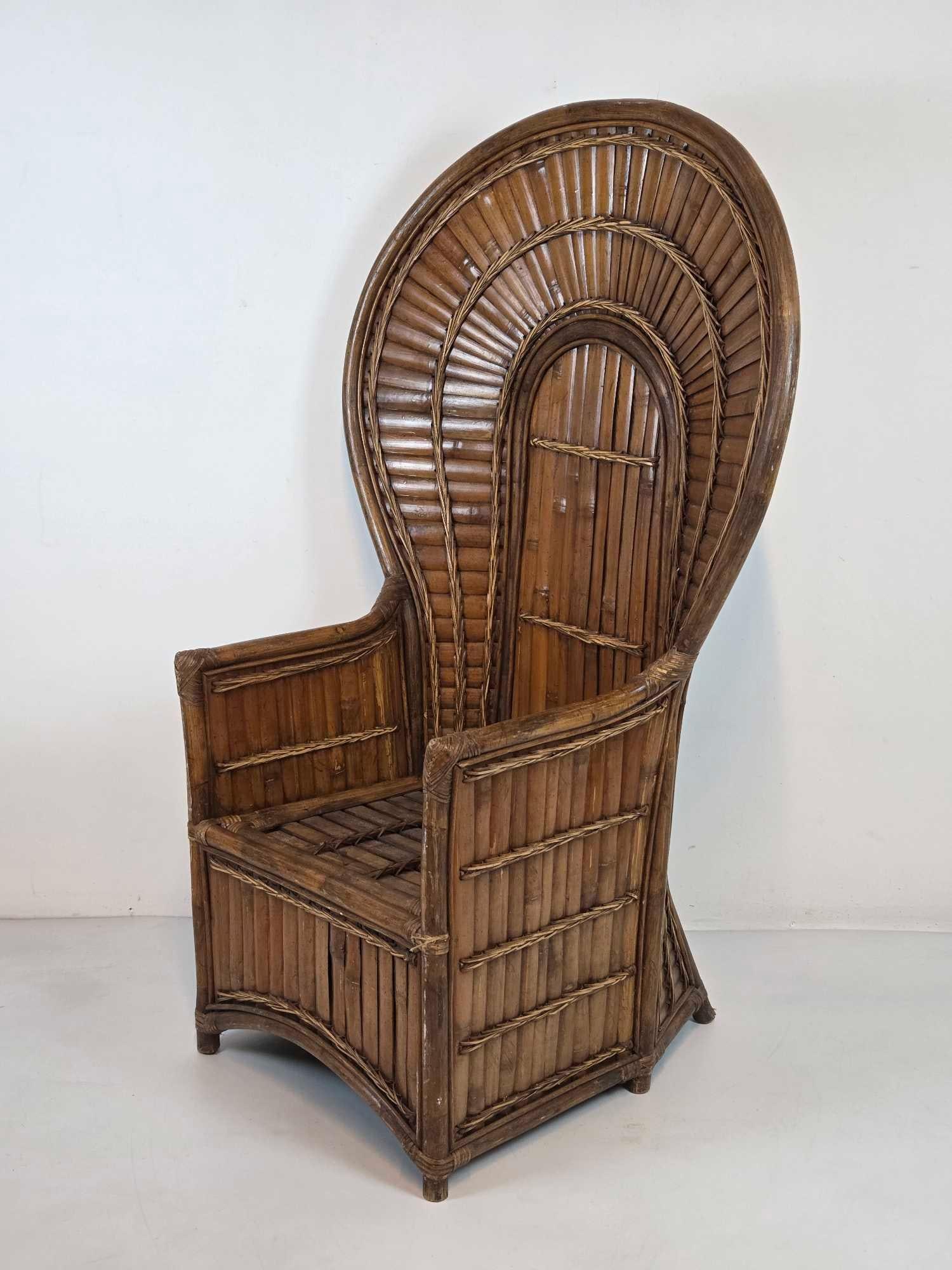 SPLIT BAMBOO AND RATTAN PEACOCK CHAIR (1 of 15)