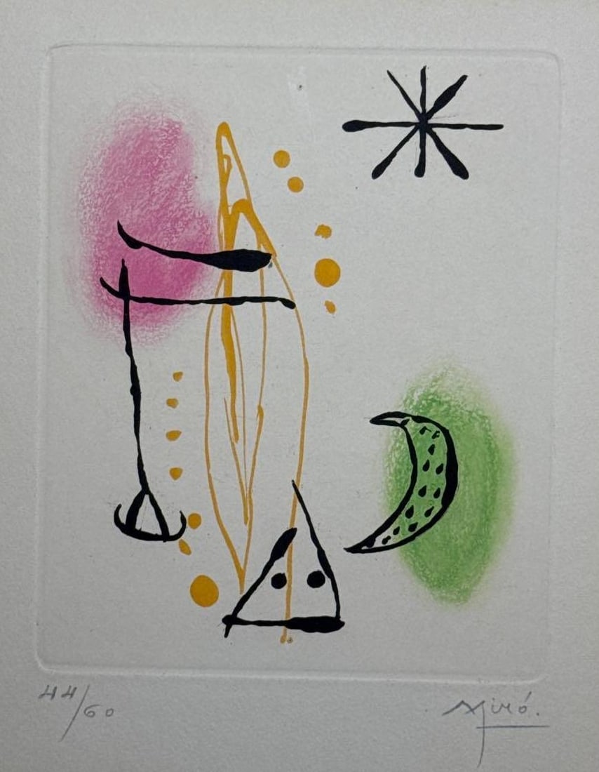 JOAN MIRÓ, PLATE II FROM THE RING OF DAWN SUITE (SUITE LA BAGUE D'AURORE), ETCHING AND AQUATINT (1 of 5)