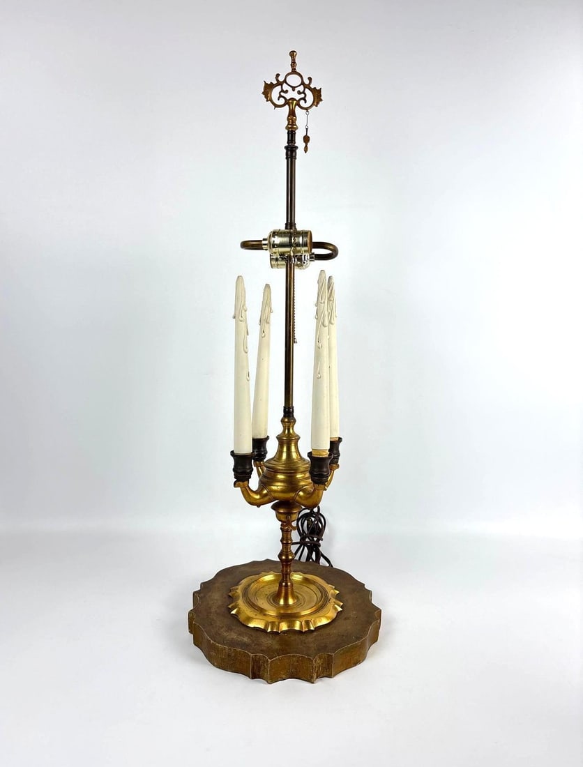 BRASS BOUILLOTTE CANDELABRA TABLE LAMP (1 of 7)