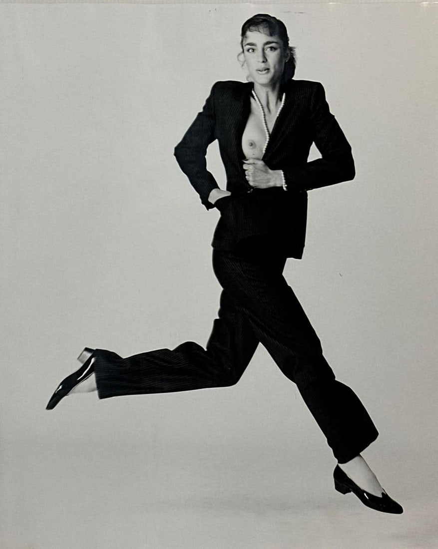 BLACK & WHITE FASHION PHOTOGRAPH: 1980's style fashion photography, Unsigned Approximate Dimensions: 20”L x 16.5”W Artist: Unknown Provenance: A New York Collector Notes: Although care is taken to photograph