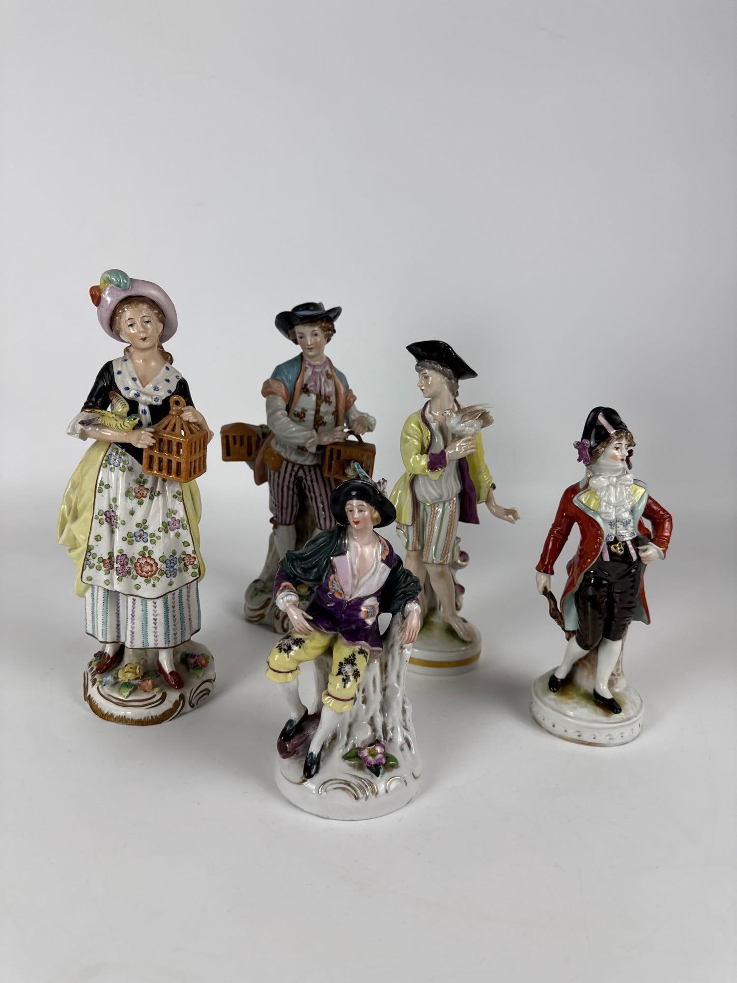 ANTIQUE EUROPEAN PORCELAIN FIGURINES LOT DRESDEN MEISSEN STYLE 18TH CENTURY COUPLES (1 of 12)