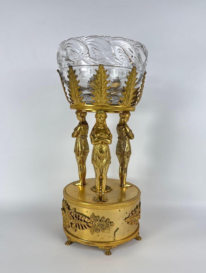 MONUMENTAL FRENCH BRONZE & TIFFANY CRYSTAL CENTERPIECE (1 of 11)