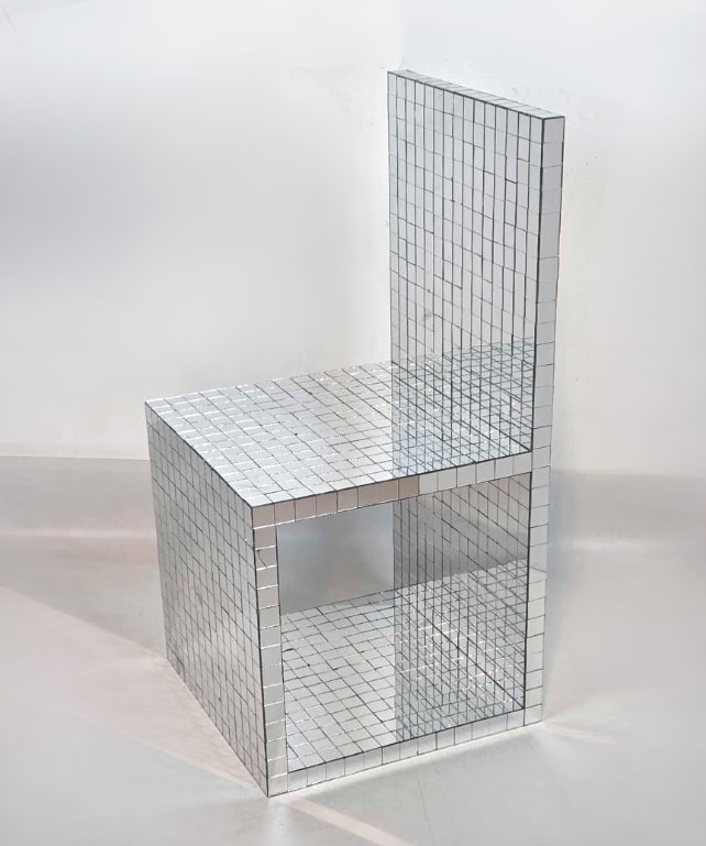 VINTAGE MID-CENTURY MODERN STYLE MIRRORED MOSAIC SIDE CHAIR (1 of 20)