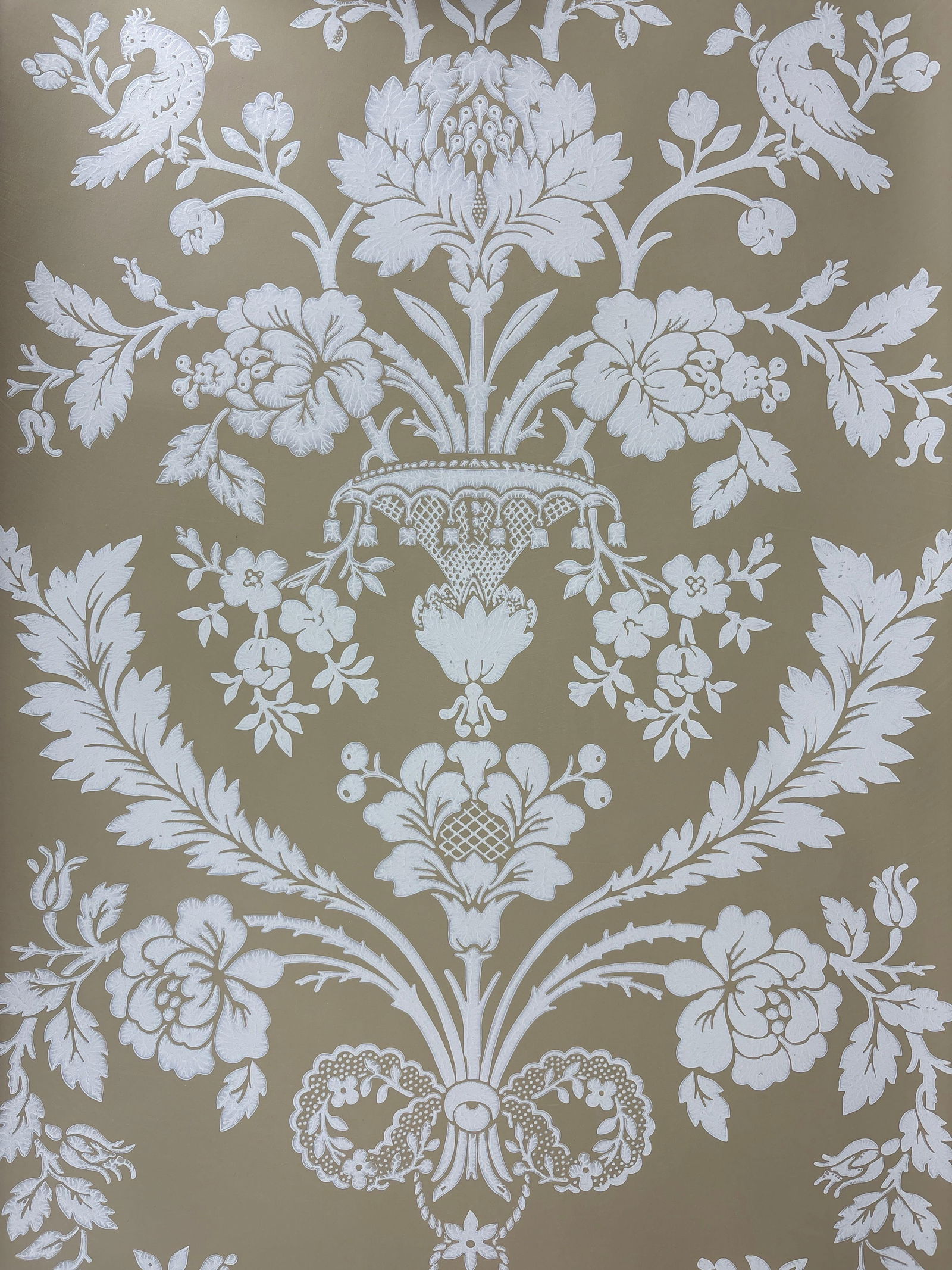 FARROW & BALL SILVERGATE DAMASK STYLE  WALLPAPER - LOT OF 7 ROLLS (1 of 2)