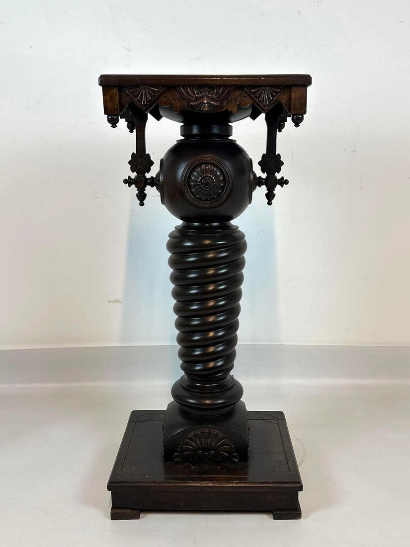 LOUIS XIII STYLE EARLY 20TH CENTURY BARLEY TWIST PEDESTAL (1 of 8)