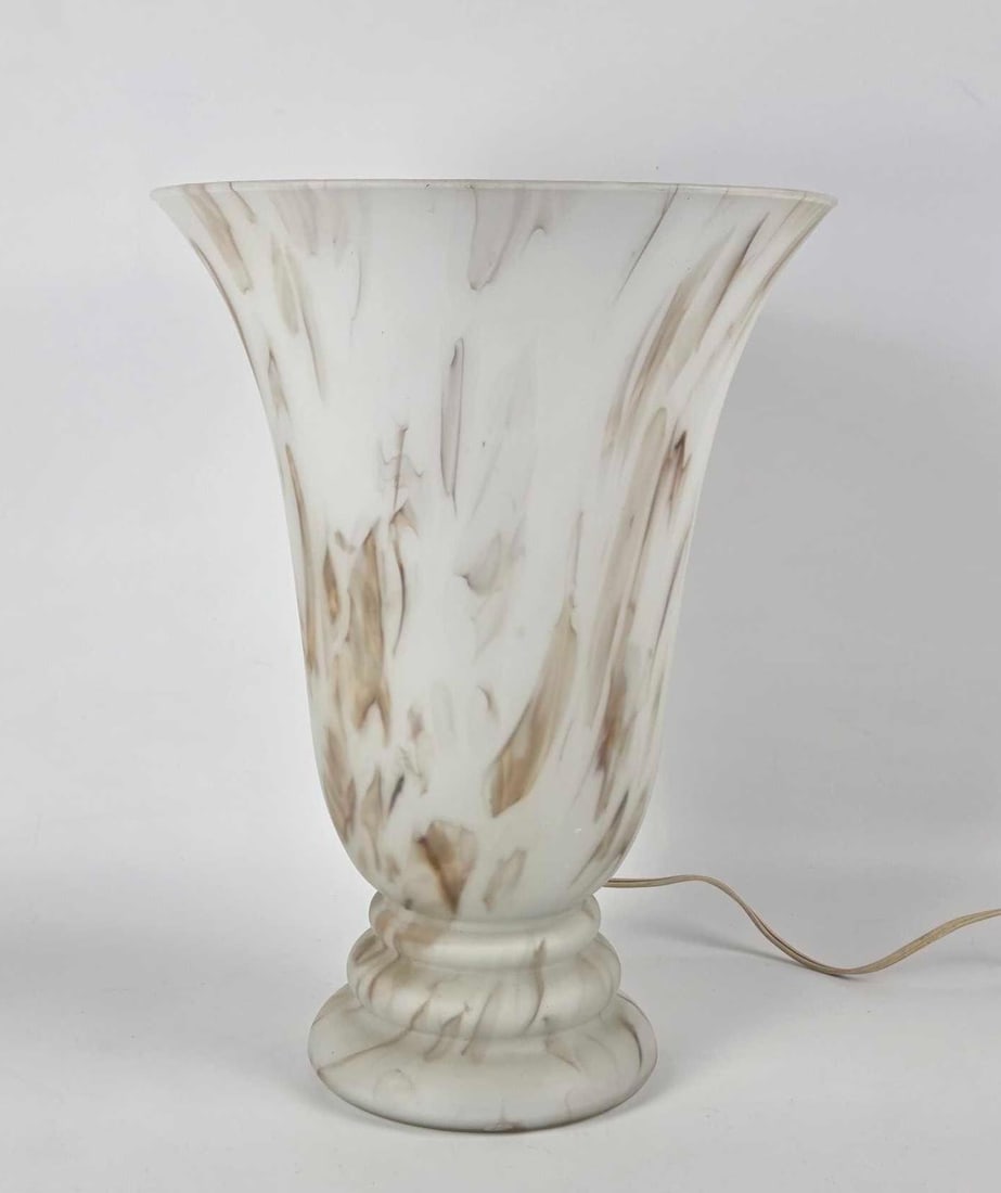 VINTAGE MID-CENTURY MURANO SCAVO GLASS TORCHIERE TABLE LAMP (1 of 9)