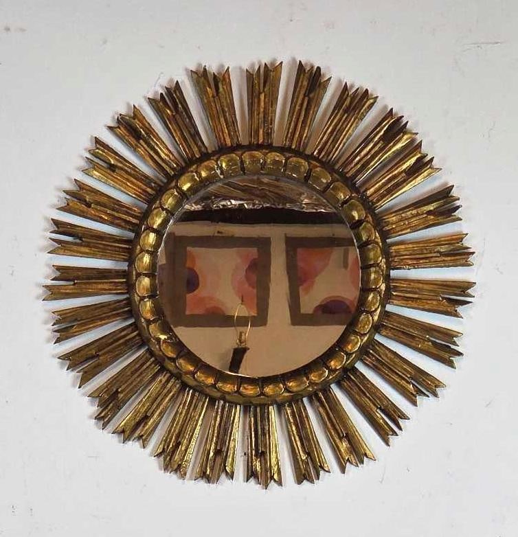 VINTAGE GILTWOOD SUNBURST WALL MIRROR (1 of 9)