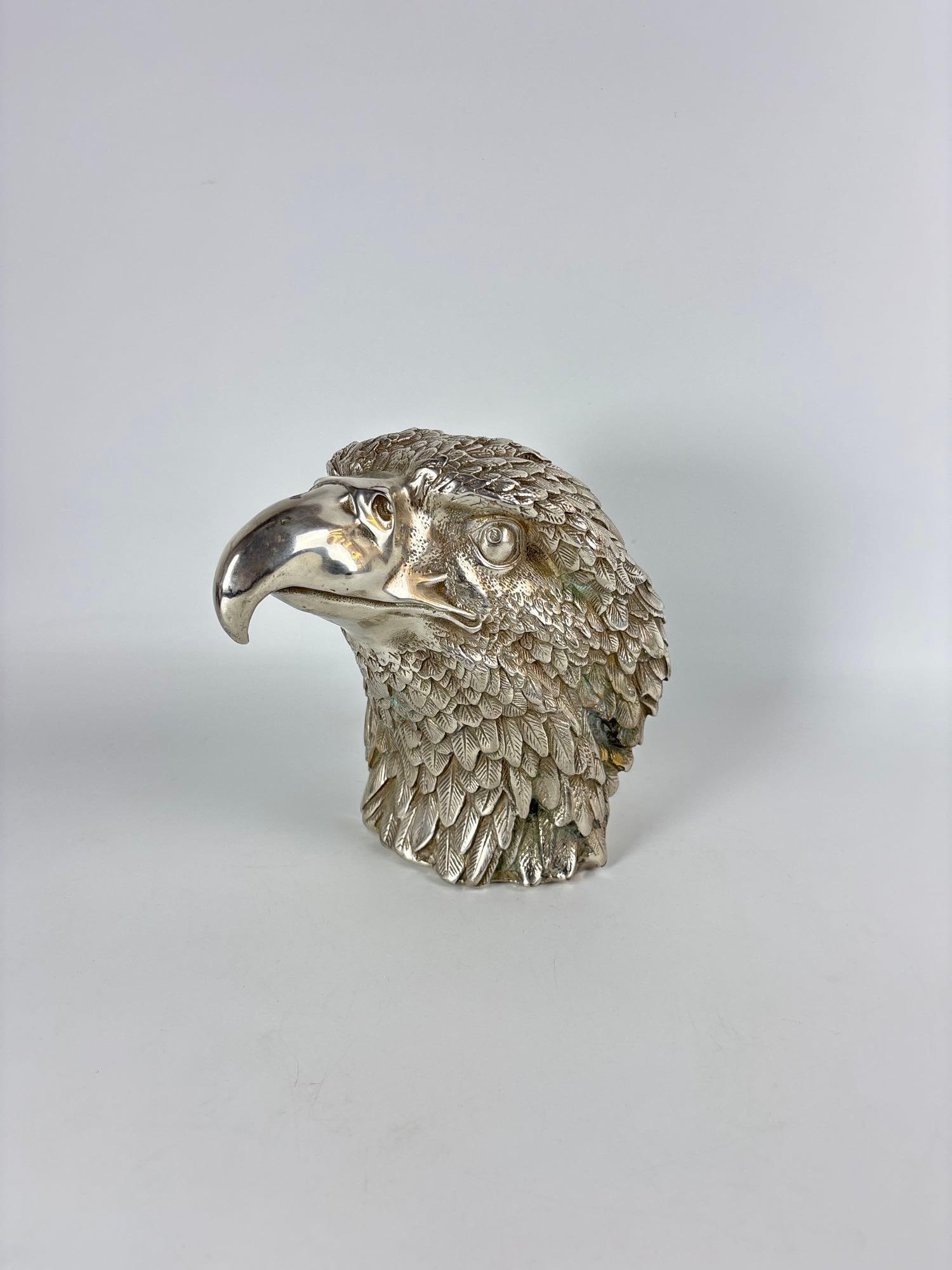 IMPRESSIVE LARGE VINTAGE HARLEY-DAVIDSON SILVER-PLATED EAGLE DESK SCULPTURE (1 of 8)