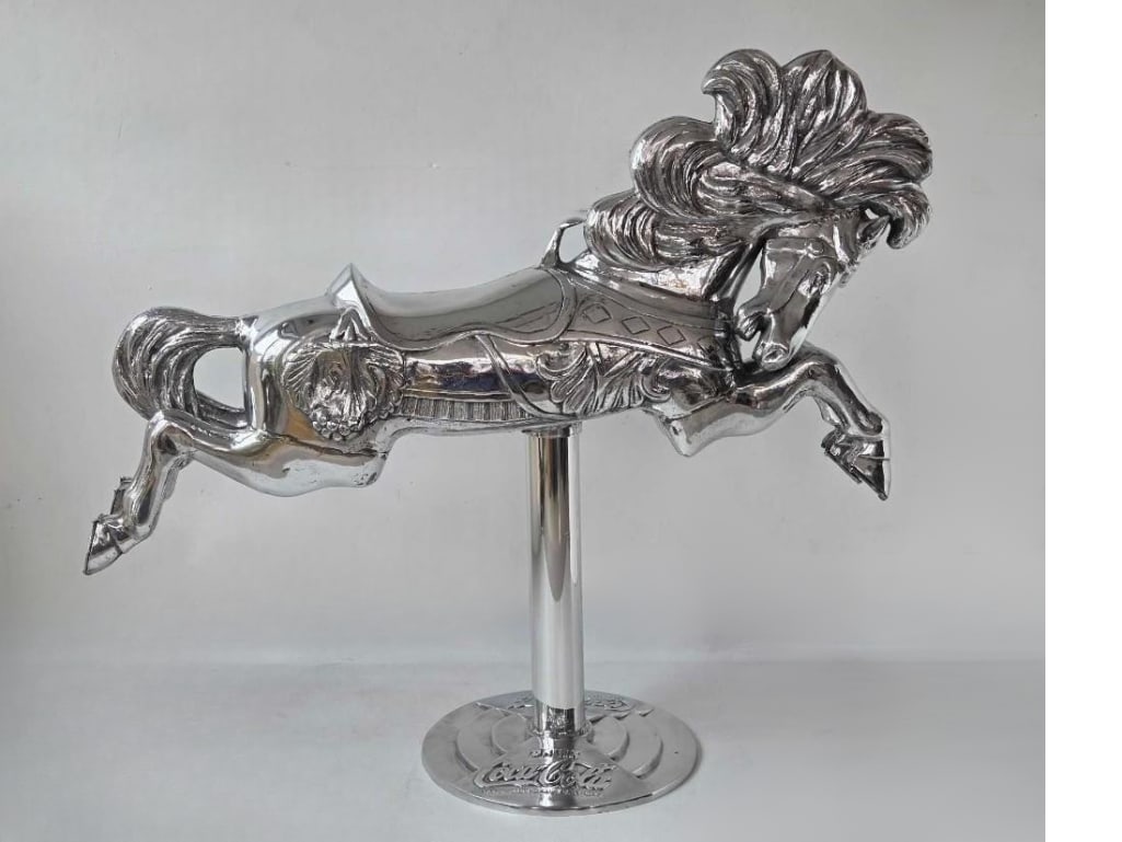 POLISHED CAST ALUMINUM THEEL MFG CO. COCA-COLA CAROUSEL HORSE (1 of 20)